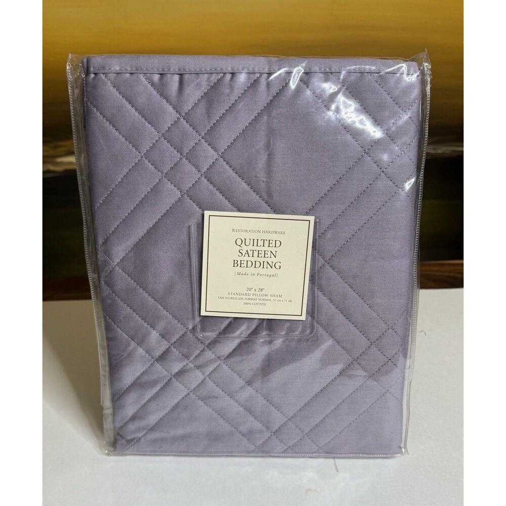 Restoration Hardware Quilted Sateen Standard Pillow Sham Thistle NEW $89